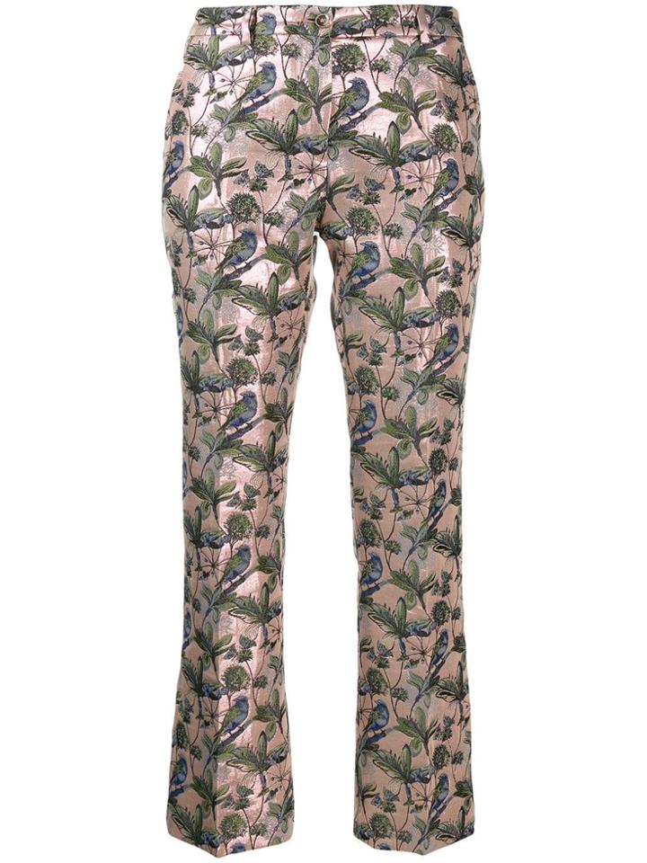 Pt01 Cropped Patterned Trousers - Pink