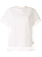 Le Ciel Bleu Organza Overlay T-shirt - White