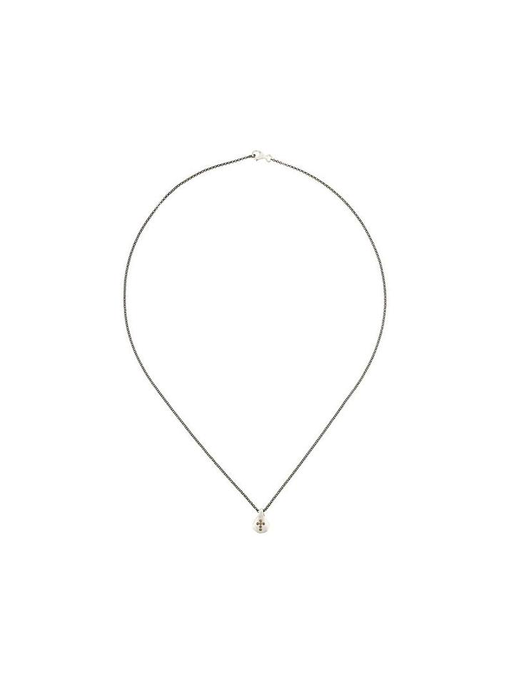 Rosa Maria Cross Disk Necklace, Women's, Metallic