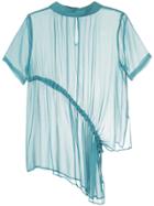 Taylor Ruched Front Blouse - Blue