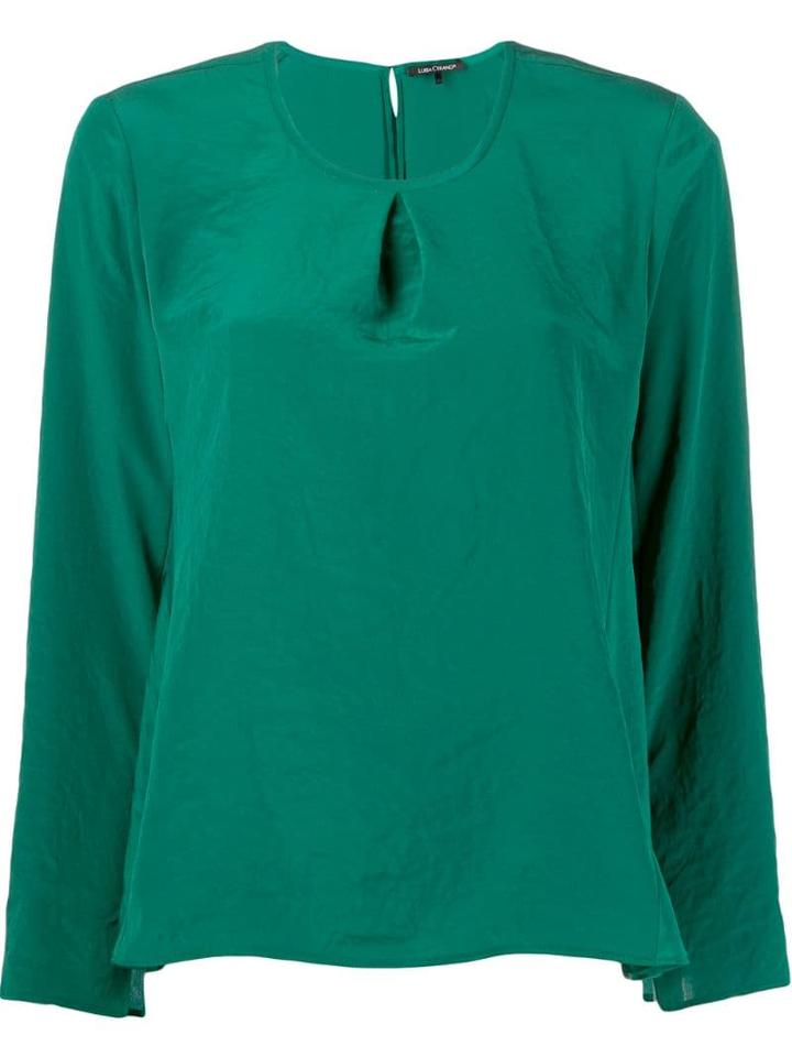Luisa Cerano Satin Blouse - Green