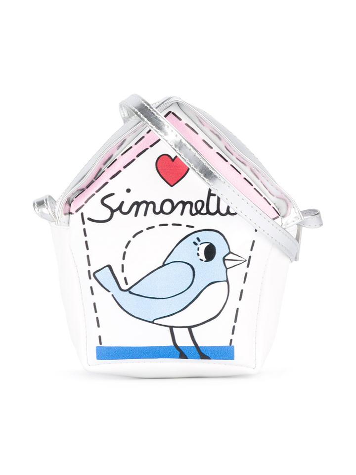 Simonetta - Bird Cage Shoulder Bag - Kids - Cotton/polyester/polyurethane - One Size, Girl's, White