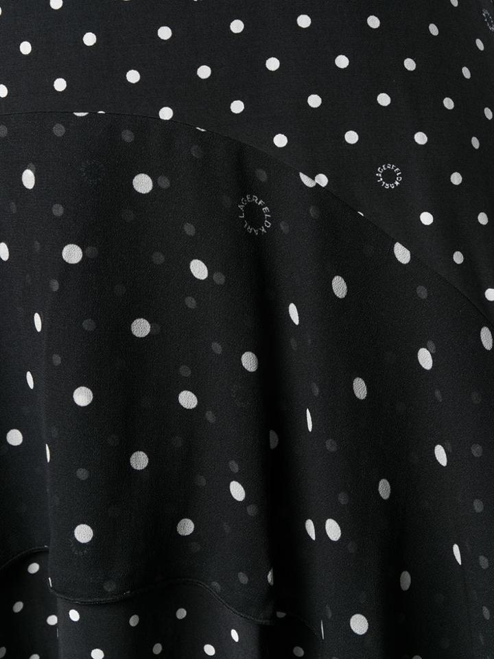 Karl Lagerfeld Polka Dot Frilled Skirt - Black
