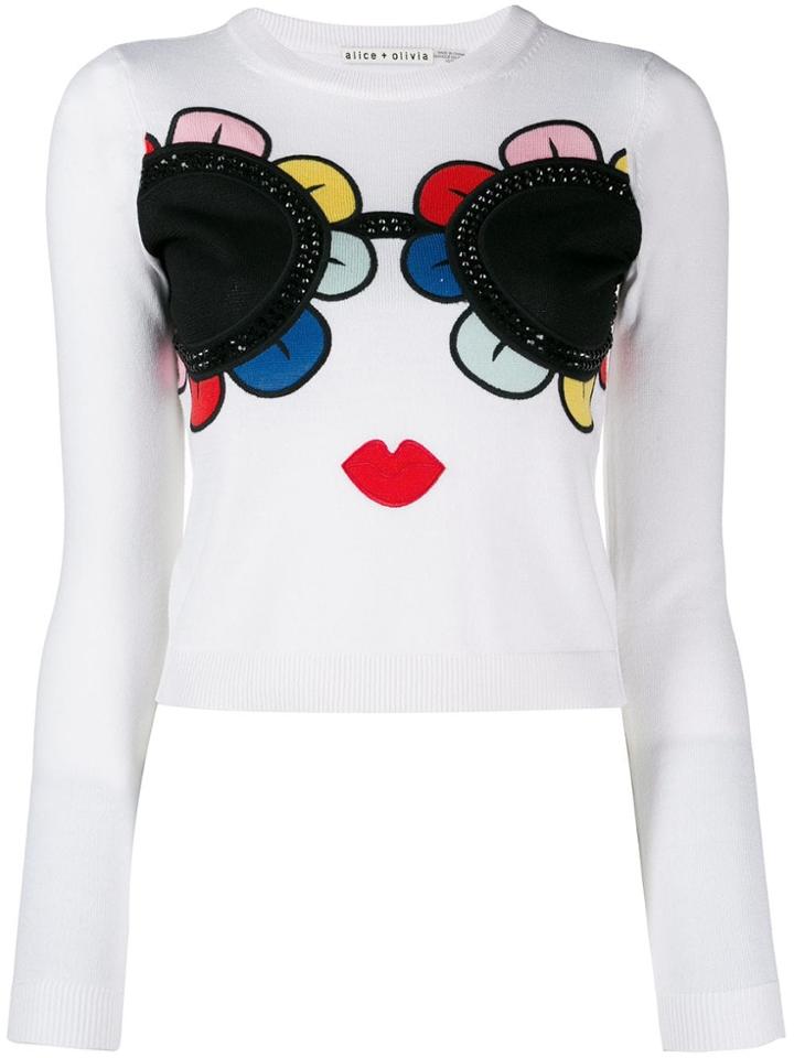 Alice+olivia Flower Detail Top - White