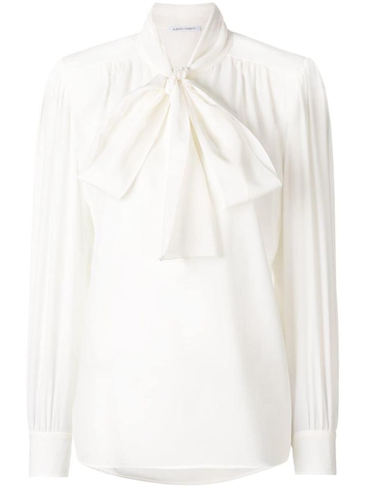 Alberta Ferretti Tie Neck Blouse - White