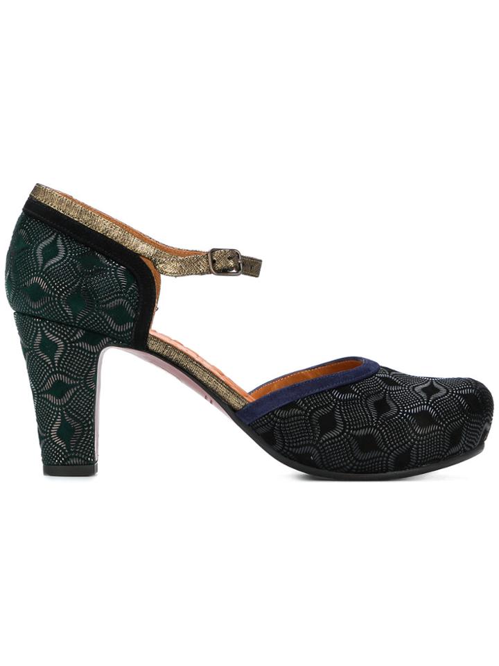 Chie Mihara Retro Cross Strap Pumps - Black