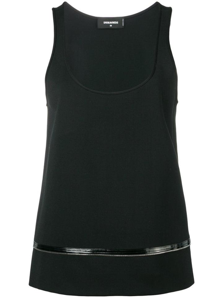 Dsquared2 Zip-off Hem Tank Top - Black