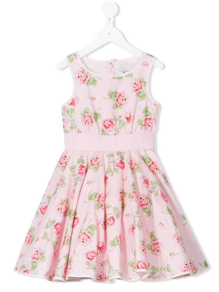 Monnalisa - Floral Print Dress - Kids - Cotton/polyamide - 7 Yrs, Girl's, Pink/purple