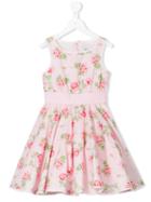 Monnalisa - Floral Print Dress - Kids - Cotton/polyamide - 7 Yrs, Girl's, Pink/purple