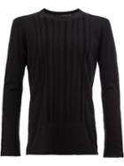 Uma Wang Textured Trim Sweatshirt, Men's, Size: Large, Black, Cotton/linen/flax