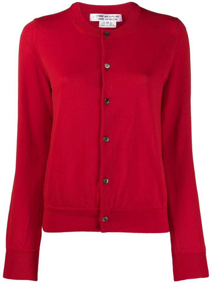 Comme Des Garçons Long Sleeve Cardigan - Red