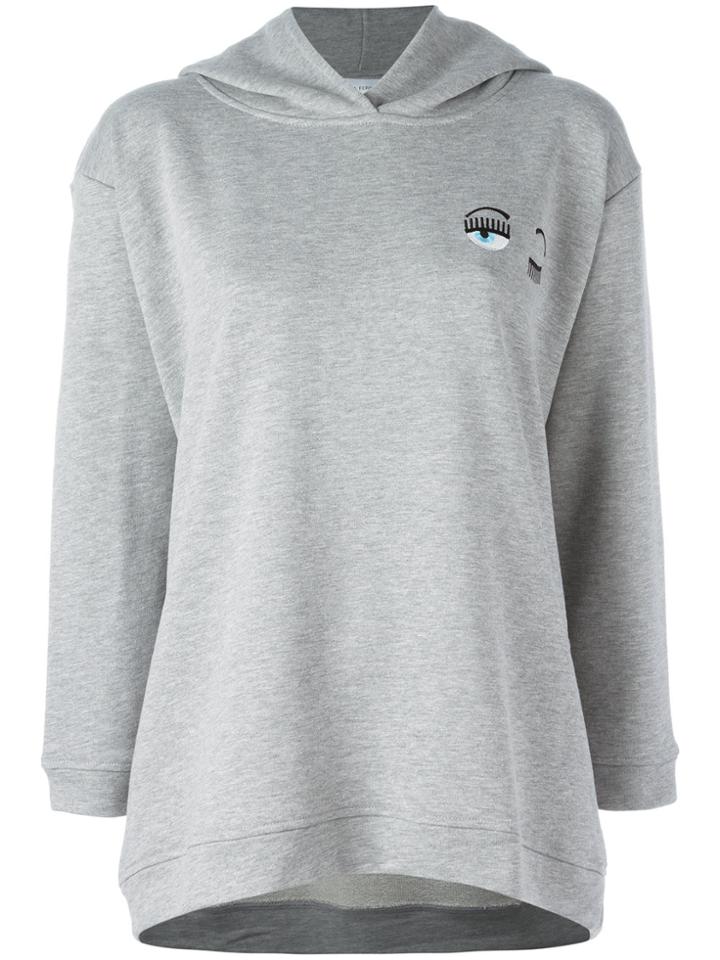 Chiara Ferragni Winking Eye Hooded Sweatshirt - Grey
