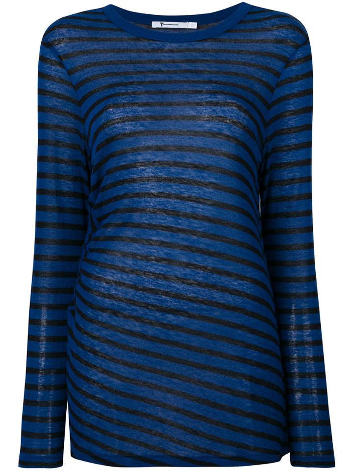 Alexander Wang Striped Cut Out Top - Blue