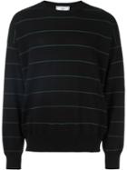 Ami Alexandre Mattiussi Striped Oversize Sweater, Men's, Size: Small, Black, Cotton