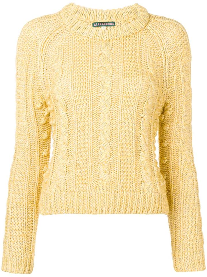 Alexa Chung Braided Knit Sweater - Yellow