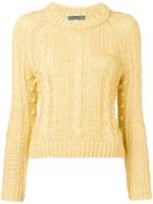 Alexa Chung Braided Knit Sweater - Yellow