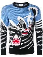 Thom Browne - Wave Pattern Jumper - Men - Cotton - 3, Blue, Cotton