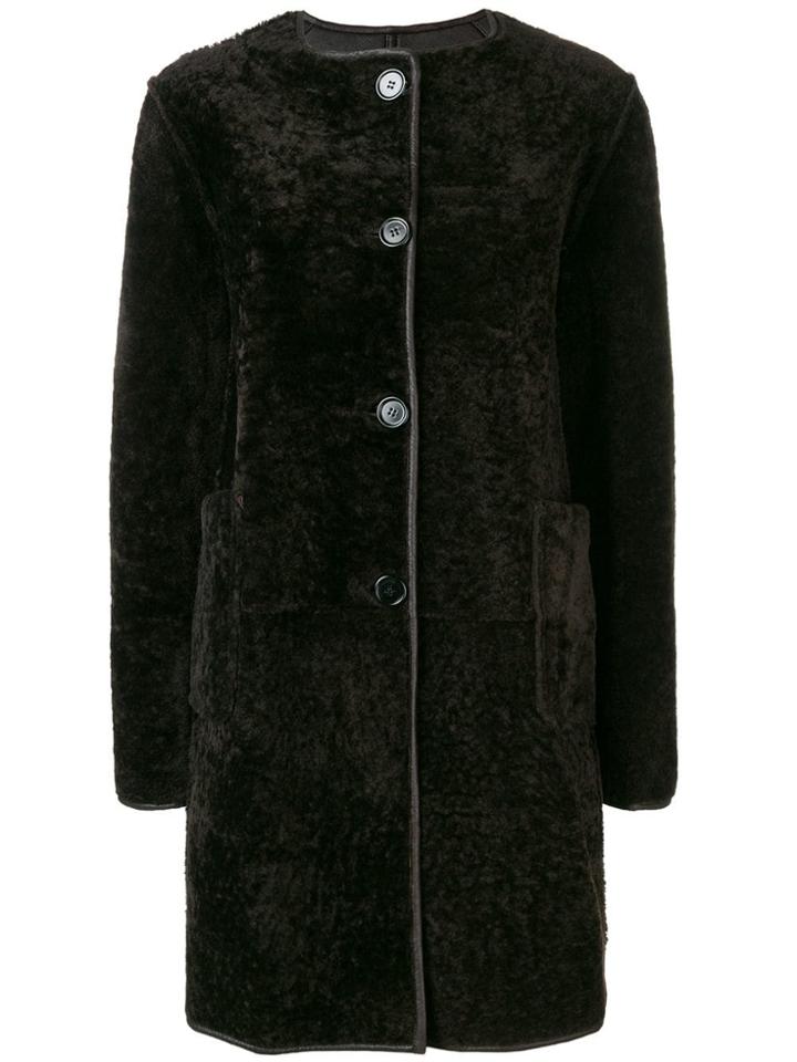 Marni Reversible Leather Coat - Brown