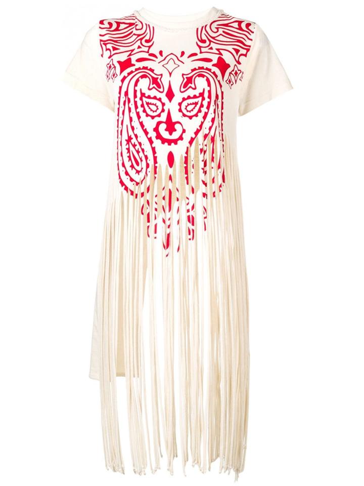 Loewe Fringed Geometric Print T-shirt - White