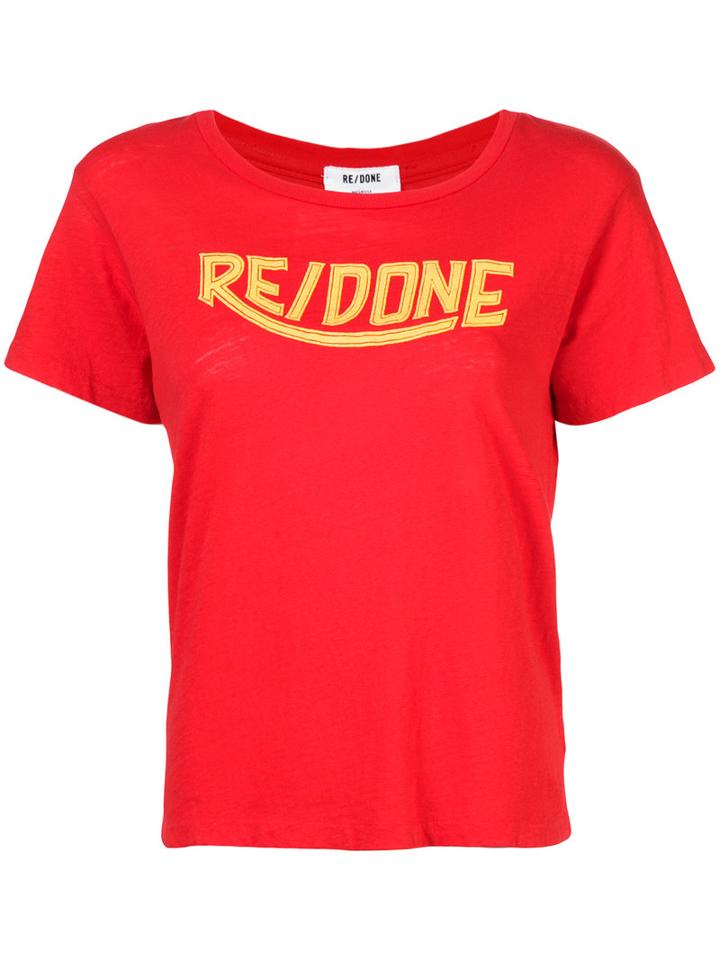 Re/done - Logo Print T-shirt - Women - Cotton - L, Red, Cotton