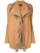Liu Jo Ribbed Fur Cardigan - Brown