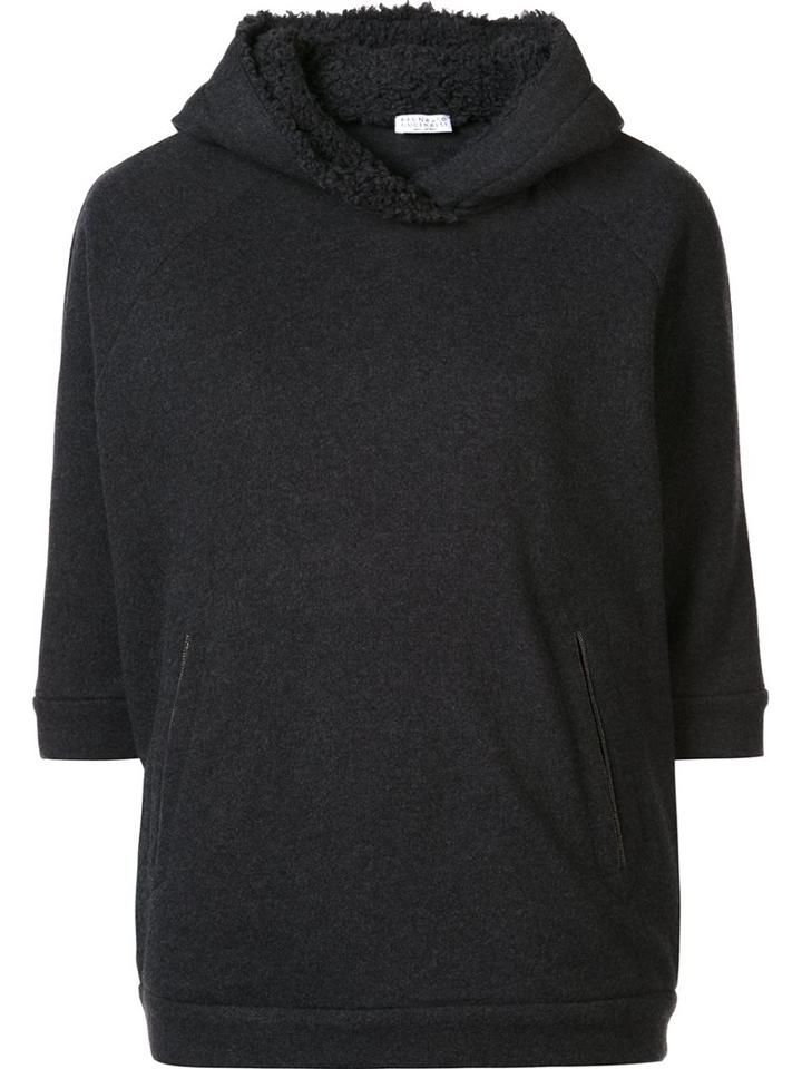 Brunello Cucinelli Cashmere Hoodie, Women's, Size: Medium, Grey, Cashmere/cotton