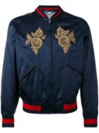Gucci - Embroidered Bomber Jacket - Men - Silk - 48, Blue, Silk