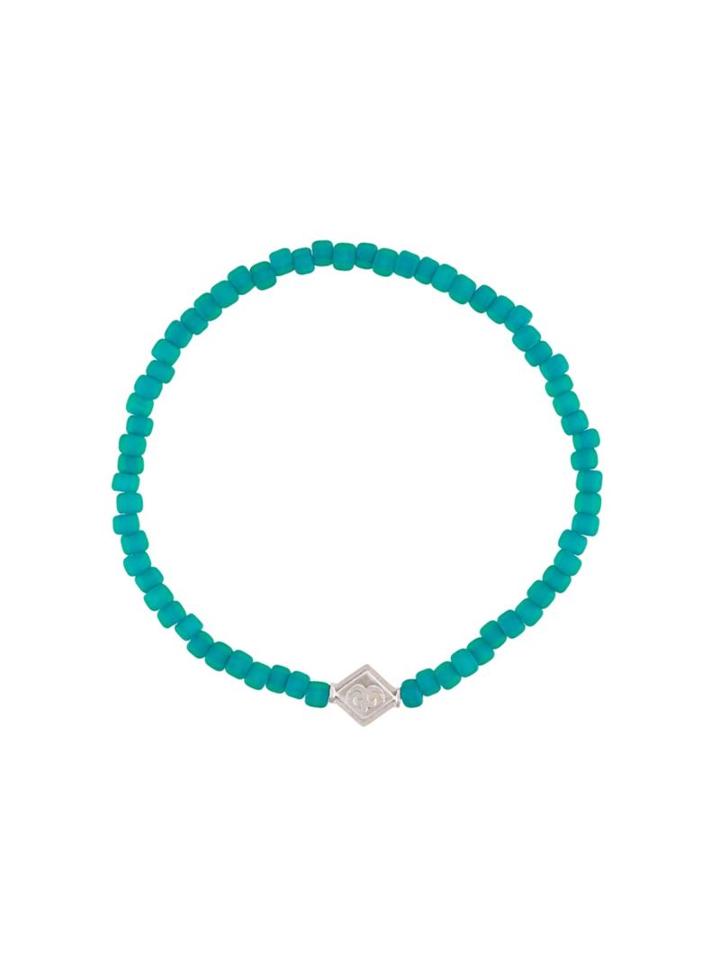 Luis Morais 14kt White Gold 'akoko Nan' Lozenge Bracelet, Adult Unisex, Blue