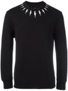 Neil Barrett Lightning Bolt Sweatshirt, Men's, Size: Medium, Black, Viscose/spandex/elastane/lyocell/polyurethane