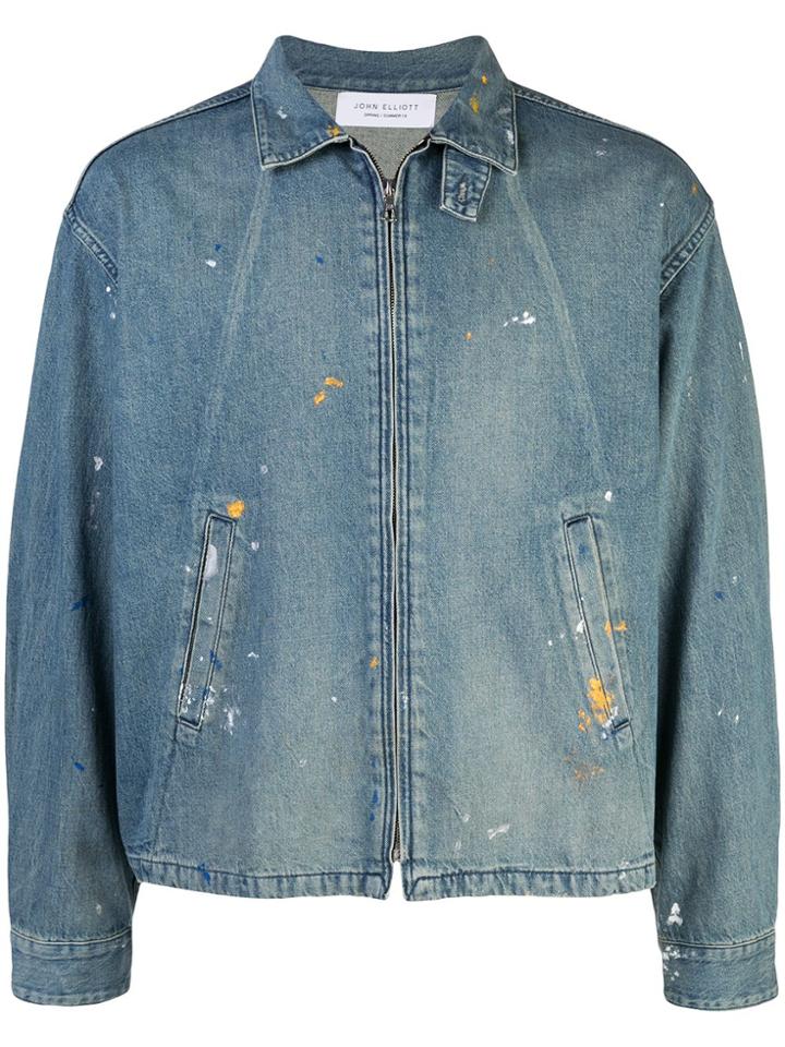 John Elliott Zipped Up Denim Jacket - Blue