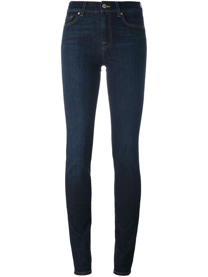 7 For All Mankind Skinny Jeans, Women's, Size: 30, Blue, Cotton/spandex/elastane
