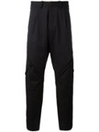 Abasi Rosborough Striped Panel Trousers, Men's, Size: 34, Black, Wool