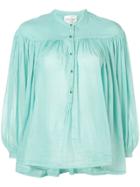 Forte Forte Ruched Detail Blouse - Blue