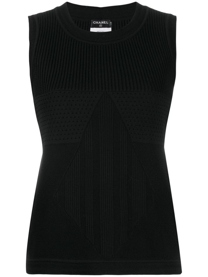 Chanel Vintage Panelled Knit Tank Top - Black