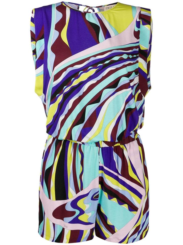 Emilio Pucci Sleeveless Playsuit - Blue