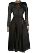 Fendi Double-layered Organza Dress - Black