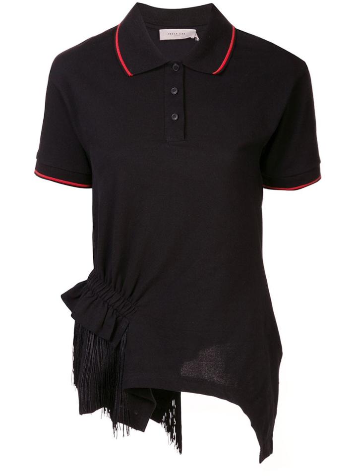 Preen Line Asymmetric Polo Shirt - Black