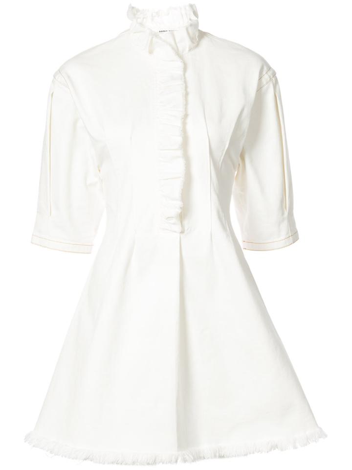 Sonia Rykiel Ruffled Detail Flared Dress - White