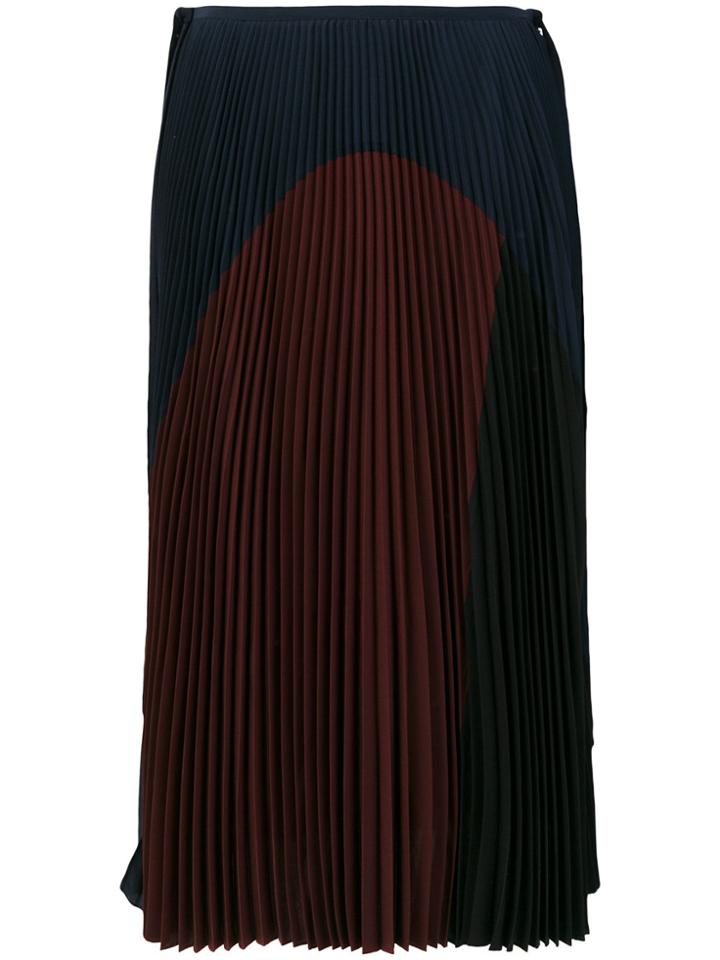 Agnona Colour Block Pleated Skirt - Multicolour
