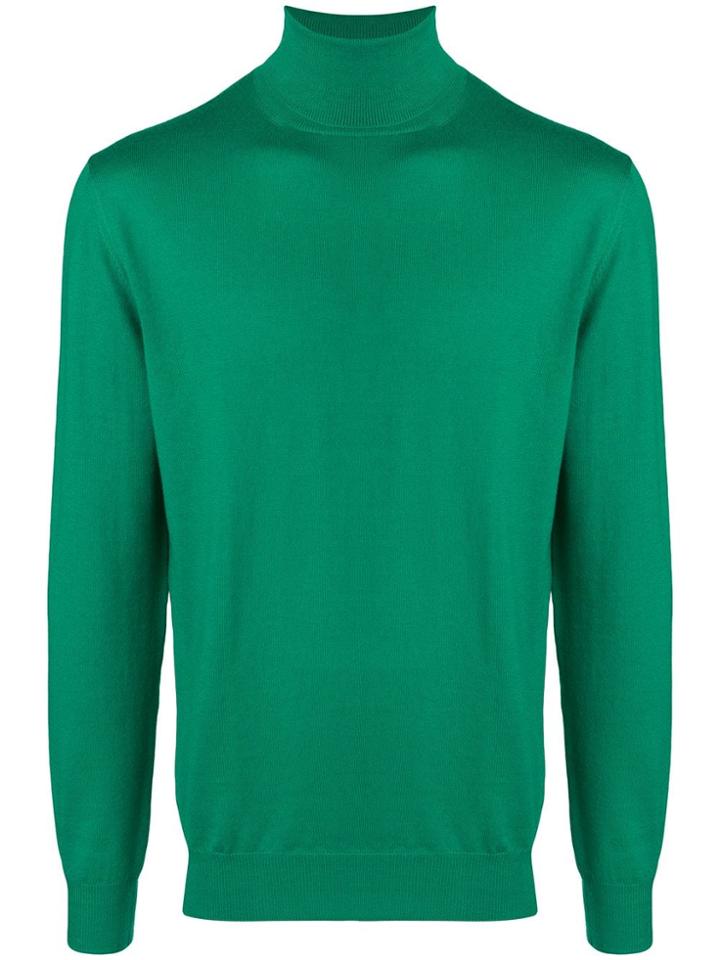 Cruciani Turtleneck Fine Knit Sweater - Green