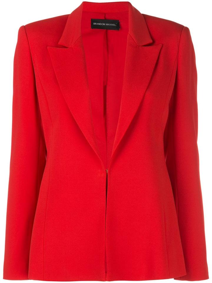 Brandon Maxwell Peaked Lapel Jacket - Red