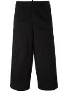 Dsquared2 Cropped Trousers, Women's, Size: 42, Black, Cotton/spandex/elastane