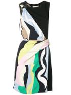 Emilio Pucci Vallauris Print Draped Dress - Black