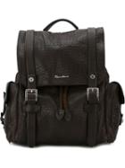 Santoni Buckle Fastening Backpack, Brown, Leather