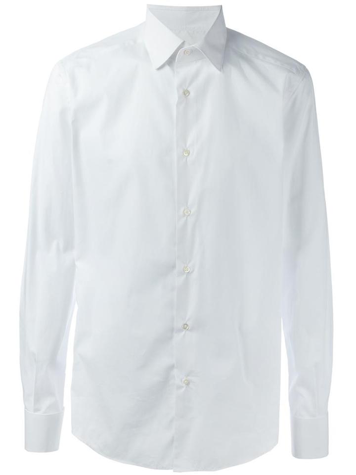 Fashion Clinic Classic Plain Shirt, Men's, Size: 41, White, Cotton