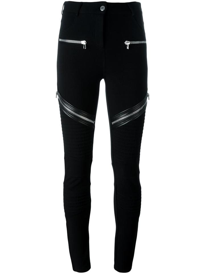 Givenchy Zip Detail Trousers, Women's, Size: 36, Black, Polyamide/spandex/elastane/viscose