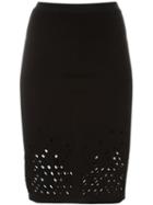 Murmur Perforated Pencil Skirt, Women's, Size: 36, Black, Nylon/polyamide/spandex/elastane/viscose