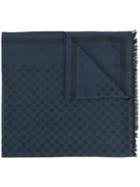 Emporio Armani - Logo Pattern Scarf - Men - Modal/virgin Wool - One Size, Blue, Modal/virgin Wool