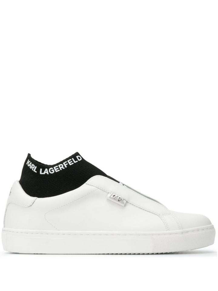 Karl Lagerfeld Layered Sock Sneakers - White
