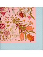 Gucci Silk Scarf With Flora Print - Pink